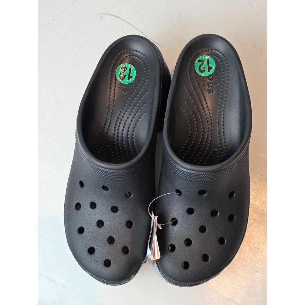 Crocs Siren Clog Men's Size 12 EU 46-47 Black Hyper Heel Platform Slip On Shoes - Picture 6 of 13